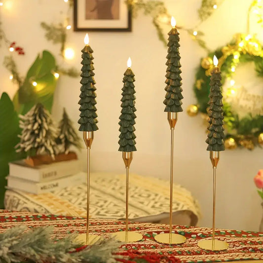 🔥Early Christmas Sale 49% OFF 🎄 Christmas Tree Flameless Taper Candle Lights with Remote Control- Set of 2 Pack with Remote Timer