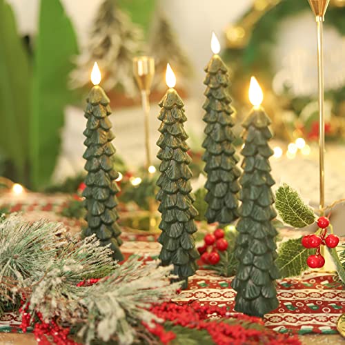 🔥Early Christmas Sale 49% OFF 🎄 Christmas Tree Flameless Taper Candle Lights with Remote Control- Set of 2 Pack with Remote Timer